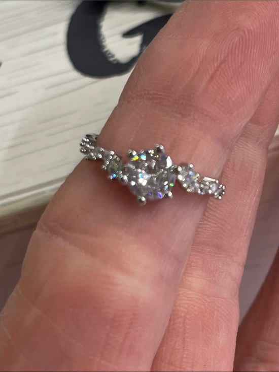 Jewelry - Fashion Silver White Cubic Zirconia Halo Ring